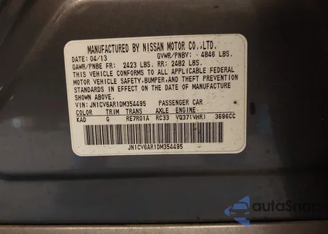 2013 Infiniti G37 из США, поврежденный, VIN JN1CV6AR1DM354495